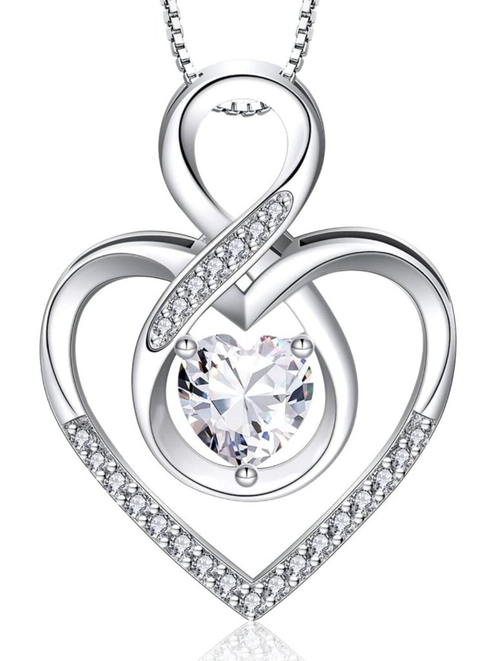 925 Sterling Silver Infinity Heart Necklace - Perfect Gift for Women, Moms